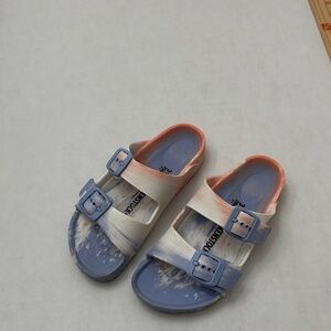 Birkenstock Kids Sandals in Blue and Coral